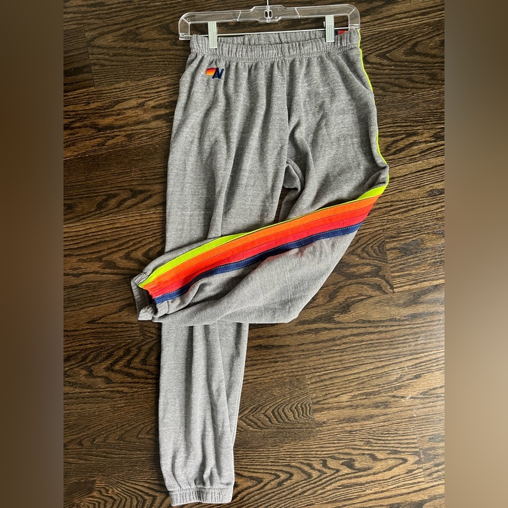 Aviator Nation jogger sweatpants!! Limited edition colored stripes on the side